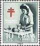 Spain 1953 Pro Tuberculous 10 CTS Green Edifil 1122. Spain 1953 Edifil 1122 Tuberculosos. Uploaded by susofe